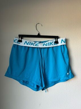 Nike Brand New Women's Blue Athletic Shorts with Branded Waistband